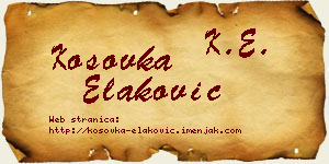 Kosovka Elaković vizit kartica